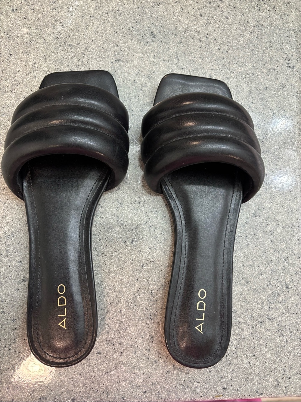 Aldo Black Padded Slide sandals